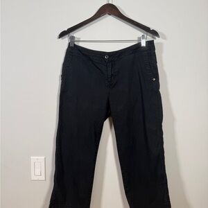Title:
🖤 Woolrich Women's Black Capri Pants Size 8 Stretch Cotton Cropped Hiking